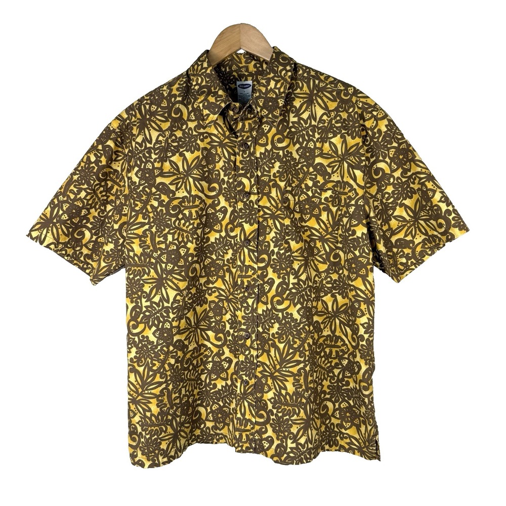 Vintage Y2K Old Navy Hawaiian Shirt Mens Large Tropical Retro Resortwear Vacay
